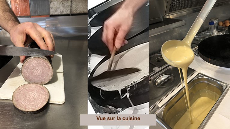 Cuisine ouverte à la crêperie du Port Galland Cuisine ouverte à la crêperie du Port Galland