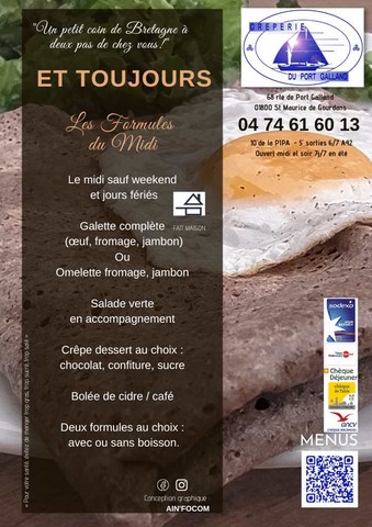 Deux formules du jour vous sont proposées Formules du jours