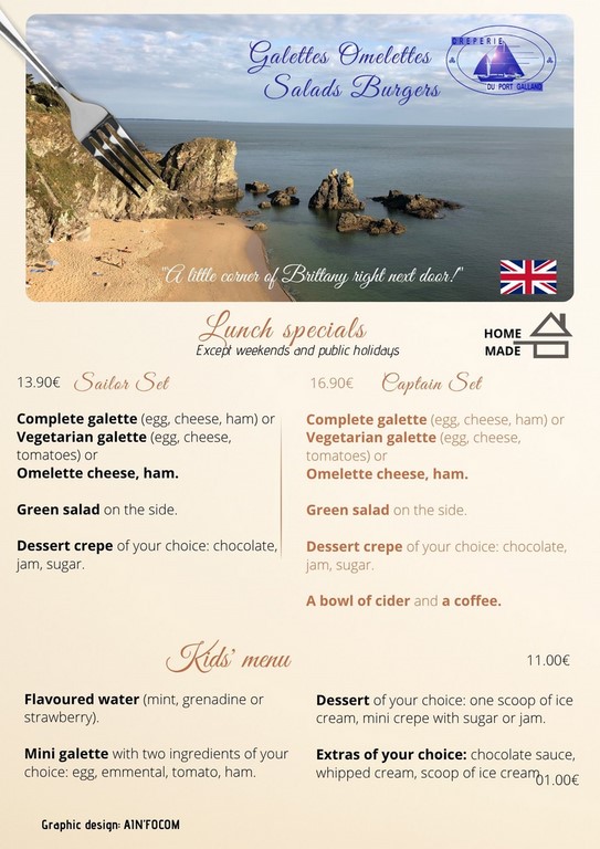 Galettes , omelette, salads burgers Galettes , omelette, salads burgers